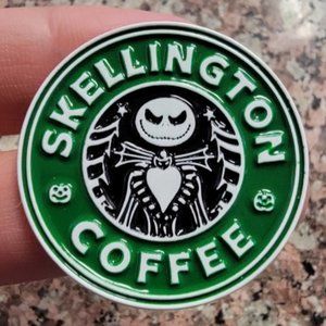 *2 for $13* The Nightmare Before Christmas Skellington Coffee Starbucks Logo Pin
